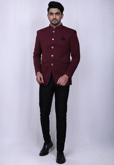 Jodhpuri Suits For Men Wedding Royal Maroon, Wine Colour Jodhpuri For Men, Maroon Jodhpuri Suits For Men, Jodhpuri Suits For Men Wedding, Sherwani With Dhoti, Jodhpuri Sherwani, Slim Fit Groom Suit, Formals For Men, Menswear Wedding