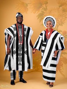 This beautiful attire is made from pure cotton Asooke from the western part of Nigeria, mostly worn to traditional occasions and speak class in all ramification owing to the great sewing techniques and finishing put into it. It is very suitable for a wedding dress and give you that royal and classy look. We can also customize it in any colour of your choice. The female attire consists of 1. wrap Skirt /wrapper 2. Blouse 3. headgear (or Autogele) 4. shoulder shash. The male attire consists of 1.A Nigerian Wedding Dress, Nigerian Traditional Wedding, Bride Attire, Traditional Wedding Attire, African Traditional Wedding, Aso Oke, Lace Styles, Traditional Wedding Dresses, Design Dresses