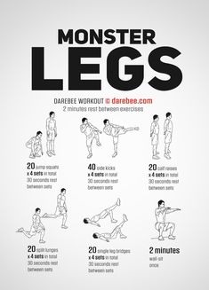 a poster showing how to do monster legs