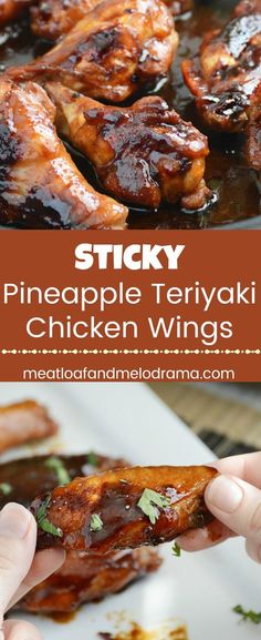 sticky pineapple teriyaki chicken wings are an easy and delicious appetizer