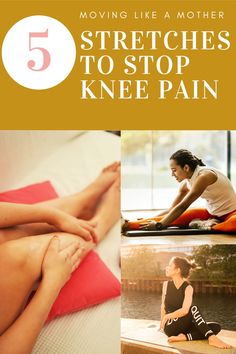 Do you suffer from stiff achy knees? Keep reading for reasons why your knees are hurting and 5 stretches to help reduce knee pain. #kneepain #knee #stretch #kneestretch #legstretches Stretches For Knees, Knee Pain Stretches, Inner Knee Pain, Sore Knees, Back Stretches For Pain