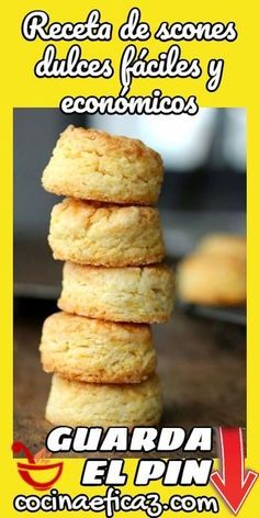 a poster with some biscuits stacked on top of each other