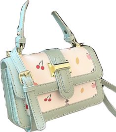 Cute Green Shopping Bags, Cute Green Bags For Shopping, Cute Green Shoulder Bag With Adjustable Strap, Cute Spring Shoulder Bag With Adjustable Strap, Cute Green Bags, Cute Spring Shoulder Satchel, Cute Satchel Bags For Spring, Cute Spring Bags With Detachable Strap, Cute Bags With Detachable Strap For Spring