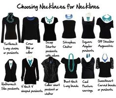 #7 Choosing necklaces for necklines ~ 31 Clothing Tips Every Girl Should Know Necklaces For Necklines, Types Of Clothing, Necklace For Neckline, Rocker Girl, Home Fashion, Every Girl