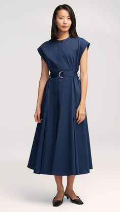 Varick Dress in Cotton Sateen | Women's Dresses | Argent Dumping Ground, Denim Vests, Ring Belt, Linen Shop, Dress Suits, Blazer Dress, D Ring, Fit And Flare Dress, Dress Codes