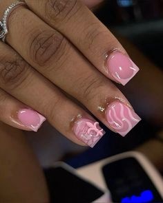 Short Nail Inspi, Super Cute Nails, French Acrylic Nails