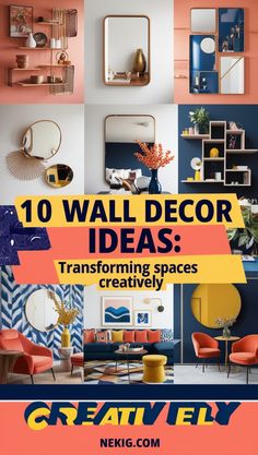 the cover of an article about wall decor ideas transforming spaces creatively