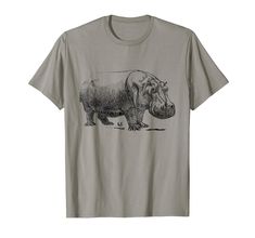 a hippopotamus t - shirt with an image of a hippo