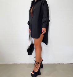 Button Up Shirt Dress Outfit, Button Up Shirt Dress, Collar Shirt Dress, Style Bleu, Shirt Collar Styles, Black Button Up Shirt, Shirt Dress Outfit, Casual Wear Dress, Button Down Shirt Dress