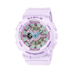 BA110PL-1A | BABY-G Women's Black Watch, Pink Face | CASIO Baby G Watch, G Shock Limited Edition, Purple Watch, Elapsed Time, Countdown Timer, Baby G, Active Life, Casio G Shock, Analog Watch