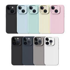 six different colors of the iphone 11 pro phone case in various sizes and shapes, all with