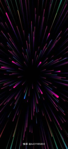 an abstract background with colorful lines and dots in the center, forming a starburst pattern