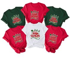 Our Team Sleighs Shirt, Christmas Crewneck, Christmas Gift, Co Worker Gift, Customized Xmas Group Tee, Christmas Party, Office Squad Shirt How to Order T-shirt  1-        Please, check and review all photos 2-        Please choose your t-shirt style and size 3-        Please choose your t-shirt color 4-        Click add to cart. 5-        Please click the ""Proceed to Check Out"" button. Important Notice 1- We have multi brand shirts. Your order may contain different brand of t-shirts. If you want specific brand please let us know at the order stage. 2- Measurements shown on the chart may vary by +/- 10%. Product and Washing  We are doing DTF. Shirts Solid Colors are %100 cotton. Heathers are %52 cotton %48 polyester. Sweatshirts %50 cotton %50 polyester. Wash the  inside of the T-shirt in Sleighs Christmas, Christmas Party Office, Word Shirts, Matching Christmas Shirts, Christmas Matching, Christmas Crewneck, The Office Shirts, Squad Shirt, Group Shirts