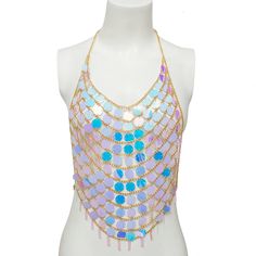 Description:Handmade Backless Colorful Sequins Body Chain BraAbout this item:ATTENTION PLEASE - Please refer to the size chart for the perfect fit. We recommend women who weigh between 110 and 160 lb and wear B. C. D cups to purchase. The color of the sequins will change in different scenes. Please refer to the detailed picture and color name to select your desired color.NOVELTY GIFTS FOR WOMEN - Our women's exotic chic lingerie body chain bra is a wonderful gift for girlfriends. wives. sisters. Bohemian Body Jewelry With Chain Strap For Festivals, Handmade Body Chain For Festivals, Beaded Body Chain For Summer Festivals, Summer Festival Beaded Body Chain, Beaded Body Chain For Summer Beach, Festival Beaded Body Chain, Summer Beaded Body Jewelry, Body Chain Bra, Chain Bra