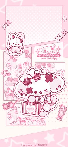 an image of hello kitty wallpaper in pink