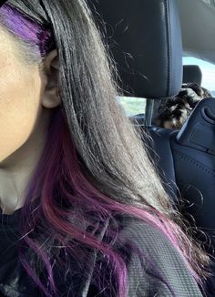 Hair Dye Colors Bottom Half, Dye Strip Of Hair, Dye Half Hair Underneath, Hair Bottom Half Dyed, Half Purple Half Black Hair Under, Purple Bottom Hair, Hair Dye Bottom Half, Top Half Hair Dyed, Bottom Half Pink Hair