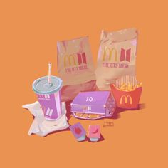 mcdonald's and mcdonald's fast food are depicted in this illustration