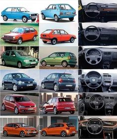 many different types of cars are shown in this collage with the same color and size