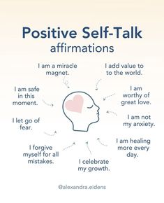 a poster with the words positive self - talk affirmationss and an image of a