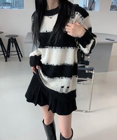 Acubi Fashion, Estilo Harajuku, Korean Top, Oversize Pullover, Pull Oversize, Retro Sweater, Vintage Pullovers, Korean Fashion Casual, Tassels Fashion