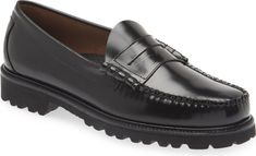 G.H.BASS Larson Lug Loafer (Men) | Nordstrom Moc Toe Loafers With Vibram Sole For Work, Classic Workwear Moccasins With Lug Sole, Classic Moccasins With Vibram Sole For Work, Classic Slip-on Platform Loafers With Vibram Sole, Classic Workwear Moccasins With Vibram Sole, Workwear Moccasins With Vibram Sole And Moc Toe, Workwear Moccasins With Vibram Sole, Luxury Men's Platform Loafers With Lug Sole, Black Synthetic Loafers With Lug Sole