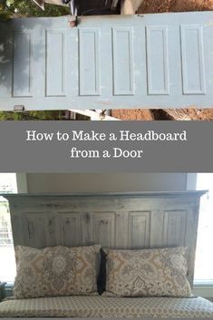 an old headboard is transformed into a bed