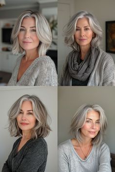 15+ Hairstyles for Women Over 50 That Exude Youthfulness – StyleBliss Short Dark Hair, Medium Bob, Blonde Haircuts, Champagne Blonde, Silver Blonde, Hair Haircuts, Haircut For Older Women, Age Defying