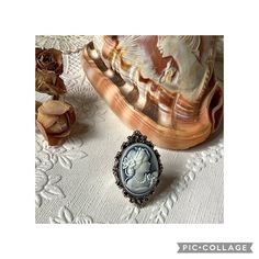 "Vintage Cameo Ring! A stunning and intricate vintage inspired \"wedgewood blue\" cameo set in an antique silver ring! Perfect for that very special person in your life! Also the perfect accessory for that \"vintage themed wedding\".... It is totally adjustable and measures 1\" x 3/4\".... A real \"statement piece\"! Please let me know if you would like this item gift wrapped....I will also include a card with your personal message.... Thank you for taking time to browse my shop \"Veronica Rose Luxury Vintage Cameo Ring, Wedgewood Blue, Edwardian Ring, Victorian Ring, Antique Silver Rings, Vintage Wedding Theme, Cameo Jewelry, Cameo Ring, Vintage Cameo