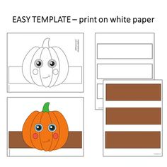 an easy to make paper pumpkin with the cut out and glue on it's face