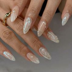 Nails Art Summer 2024, Textured Nail Designs, Nails Inspo Design, Simple Gel X Nails, Ateez Nail Art, Korea Nails Design, Oyster Nails, Ethereal Nails, 3d Chrome