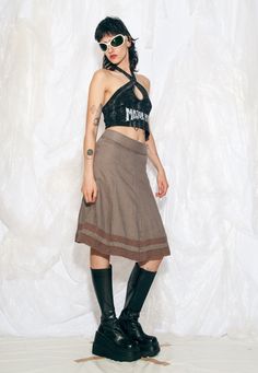 This Y2K vintage skirt is radiating major fairycore grunge vibes with its crocheted lace hem. Recommended size: EU 34 (low-rise fit) - EU 36 (middle-rise fit) Features: - zip closure - 100% linen - lined Every item we manage is cleaned and, when necessary, repaired, ensuring it arrives to you in top condition. Our model, Noemi is 177 cm / 69.0" tall and she's a size S. Size: XS / US 2 / UK 6 / IT 38 Other size info: Labelled size: 38 Measurements:  waist (seam to seam): 36 cm / 14.0" length: 62 Fitted Fairy Grunge Skirt, Fairy Grunge Fitted Skirt, Y2k Fitted Skirt For Alternative Fashion, Fairy Grunge Fitted Skirt For Festivals, Fairy Grunge Skirt For Spring, Bohemian Fitted Skirt For Alternative Fashion, Fitted Bohemian Skirt For Alternative Fashion, Vintage Skirt For Summer Alternative Fashion, Vintage Fitted Skirt For Festival