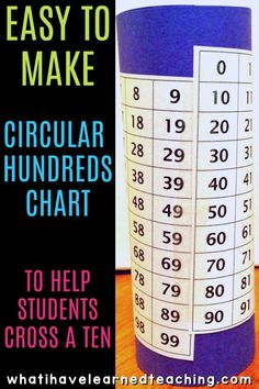 an easy to make circular hundreds chart for students to use as a centerpiece