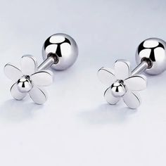 Cute And Dainty. Hypoallergenic 925 Sterling Silver. Timeless Forever Earrings Minimalistic Earrings, Sterling Silver Flowers, Earrings Color, Jewelry Earrings, 925 Sterling Silver, Women Jewelry, Sterling Silver, Silver, Women Shopping