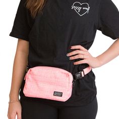 Go on pawsome adventures with our Woof Packs! This Dolce Rose Fanny Pack-styled bag will keep your pups happy and your hands free with pockets for treats, waste bags, keys, phones, and more! Show off your style by wearing this versatile bag around your waist or chest! Match with your pup in our Dolce Rose Collection! Description Our original design features: Large main pouch with a smaller hidden pocket inside Exterior back pocket Small interior waste bag dispenser Lightweight neoprene fabric Ad Functional Pink Shoulder Bag With Cell Phone Pocket, Casual Pink Bags With Functional Pockets, Casual Pink Shoulder Belt Bag, Pink Bags With Cell Phone Pocket For Outdoor Activities, Casual Pink Shoulder Bag For Outdoor, Pink Mobile Phone Belt Bag For Travel, Trendy Belt Bag With Pockets For Outdoor Activities, Everyday Pink Pouch Belt Bag, Pink Belt Bag For Everyday Use