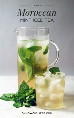 Mint Tea Recipe, Mint Drink, Moroccan Mint Tea, Tea Drink Recipes, Iced Green Tea, Iced Tea Recipes, Mint Tea, Moroccan Food, Water Recipes