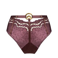 Open High-waisted panty BORDELLE Dala Elegant String Fitted Bottoms, Black Plum, Lace Lingerie Set, Luxury Lingerie, Lingerie Set, Plum, Lingerie, High Waisted, Mesh