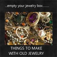 an advertisement for jewelry is shown in black and white with the words, empty your jewelry box things to make with old jewelry