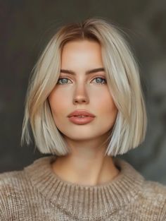 Shaggy Fine Hairstyles, Expensive Looking Haircut, Blonde Bob Hairstyles 2024, Celebs With Bobs, Medium Bob Straight Hair, Short Bob Fine Hair Straight, Silver Hair Bob Haircut, Flippy Bob Hairstyles, Textured Blonde Bob