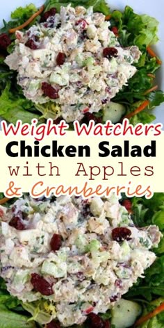 chicken salad with apples and cranberries is an easy lunch or side dish recipe