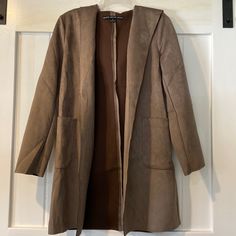 Taupe Brown Suede Jacket With Pockets And Hood. Nwot Fashion Nova Plus Size, Long Peacoat, Fashion Nova Jackets, White Ripped Jeans, Coats Fashion, Fashion Nova Shoes, Peacoat Jacket, Jacket With Pockets, Brown Suede Jacket