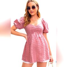 Super Cute Tunic Top. New Without Tags. Chic Spring Tops From Amazon, Chic Amazon Tops For Spring, Amazon V-neck Tops For Spring, Amazon V-neck Spring Tops, Casual Amazon Tops For Day Out, Casual Tops For Day Out By Amazon, Amazon Cotton Tops For Spring, Color Rosa, Tunic Top