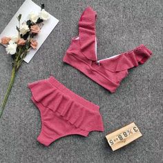 FREE SHIPPING High Waist Bikini Women's Ruffles Flounce Bikini Set Two Pieces Swimsuits Push Up Bathing Suit Biquinis Beachwear JKP2777 Two Piece Swimsuit With Shorts, Swimsuit Ruffles, Swimwear Boutique, Floral Swimwear, Swimsuit With Shorts, Swimwear Trends, Luxury Swimwear, Ruffle Swimsuit, Swimwear Brands