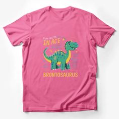 Kids Dinosaur T-Shirt, Fun Facts Brontosaurus Graphic Tee, Educational Dino Shirt for Children Male T-Shirt Custom graphic T-Shirt.Customize your color Colorful Dog Art, Dino Tee, Dino Shirt, Cute Bulldogs, Friend Cartoon, Striped Cat, Streetwear Tops, Dinosaur Kids, Kids Graphic Tees