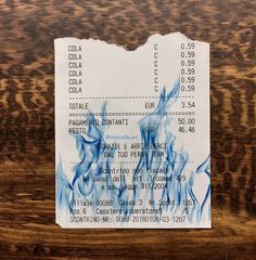 Receipt Art Ideas, Drawing On Receipt, Flames Reference, Receipt Drawing, Receipt Art, Drawing Flames, Art Diary, Amazing Art Painting