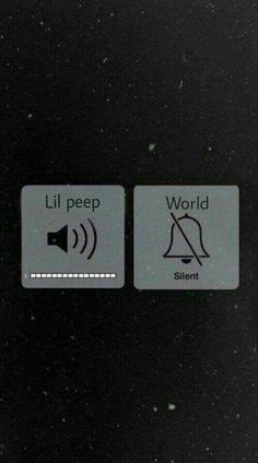 there are two signs on the side of a black wall that says lil peep world and silent