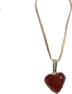 Vintage Gemstone Heart Pendant Necklace, Carnelian Heart Gemstone Jewelry, Heart Shaped Carnelian Gemstone Jewelry, Carnelian Heart Shaped Gemstone Jewelry, Carnelian Heart Pendant Jewelry Gift, Heart-shaped Carnelian Gemstone Jewelry, Carnelian Heart Pendant Necklace For Gift, Heart-shaped Carnelian Jewelry For Valentine's Day, Heart-shaped Carnelian Necklace For Gift