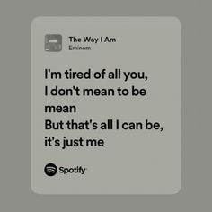 #music #spotify #lyrics #rap #hiphop #eminem #thewayiam Rap Spotify Lyrics, Senior Quotes Song Lyrics Rap, Deep Rap Lyrics, Quotes From Songs Lyrics Rap, Real Slim Shady Lyrics, Rap Songs Lyrics