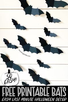 paper bats are flying in the sky with free printable bats