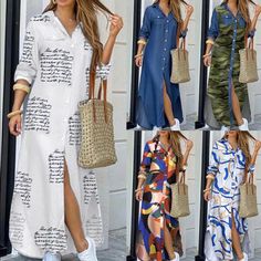 Long-Sleeved, Button Down, Shirt Maxi Dress Preorders Z Casual Printed Button-up Shirt Dress, Casual Button-up Printed Dresses, Printed Button-up Shirt Dress, Shirt Maxi Dress, Boutique Maxi Dresses, Chain Dress, Fall Dress, Maxi Shirt Dress, Shirt Dress Style