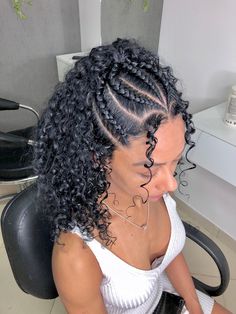 Social Hairstyles, Dreadlock Wedding, Mexico Braids, Braids In The Front Natural Hair, Curly Braided Hairstyles, Fun Hairstyles, Formal Ideas, Curly Hair Braids